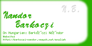 nandor barkoczi business card